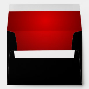 Black with Red Effect Lined Envelope