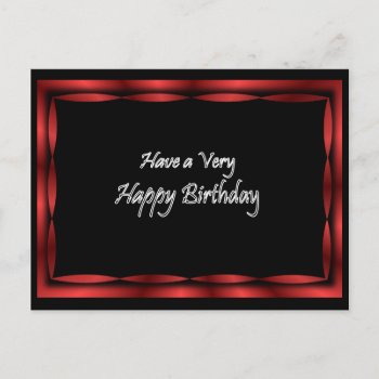 Black With Red Ribbon Happy Birthday - Customize Postcard by MakaraPhotos at Zazzle