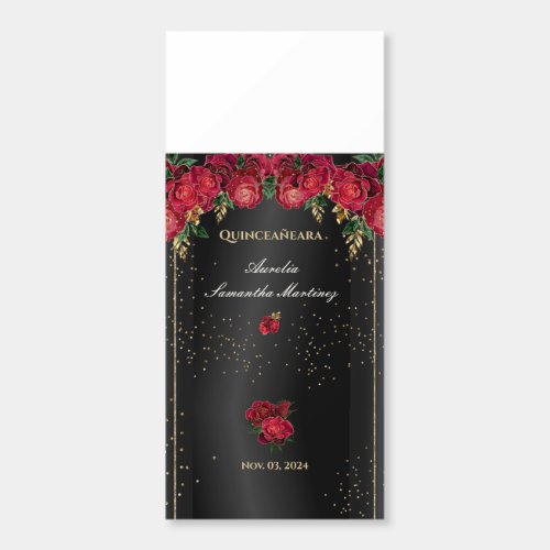 Black with Red Roses Quinceaera Mini Chocolate Hersheys Miniatures