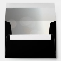 Black with Silver Bokeh Lining Swan Invitation