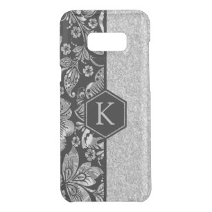 Black With Silver Glitter & Damasks Monogram Uncommon Samsung Galaxy S8+ Case