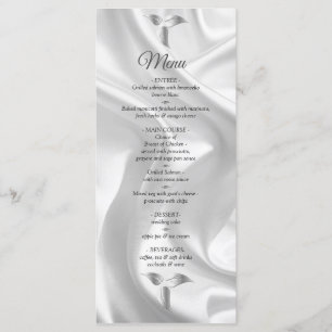 Black with Silver on Ivory Silk Menu