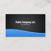 Black with Simple Blue Wave Business Card (Back)
