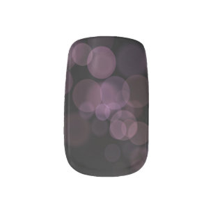 Black with soft purple bubbles minx nail art