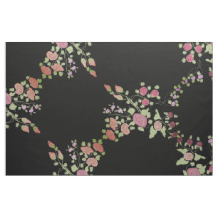 Black With Vintage Floral Fabric