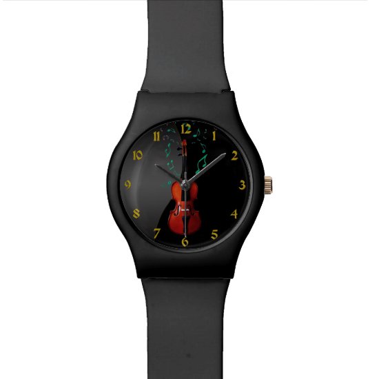 Black With Violin Music Watch