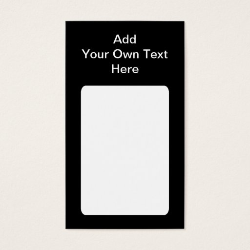 Customizable Black with White Area and Custom Text. Business Card