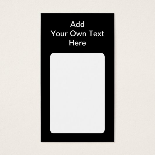 Black with White Area and Custom Text. (Front)