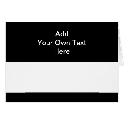 Black with White Area and Custom Text. Cards (Front Horizontal)