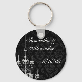 Black with White Chandelier Silhouette Keychain