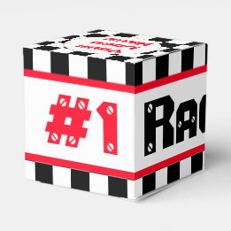 Black With White Check Favor Boxes