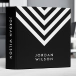 Black with White Chevron Modern Minimalist Name Binder<br><div class="desc">Modern minimalist binder featuring white chevron pattern against a black background that you can personalize with your name. Great for office or school. Personalize it by replacing the placeholder text. For more options such as to change the font and its size click the "Customize" button. *Please note that the Zazzle...</div>