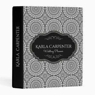 Black With White Diamonds Texture Print Mini Binder