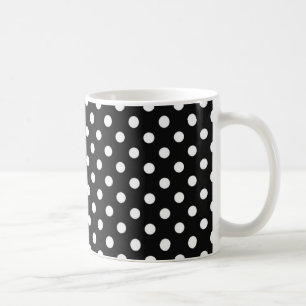 Black with white dots coffee mug