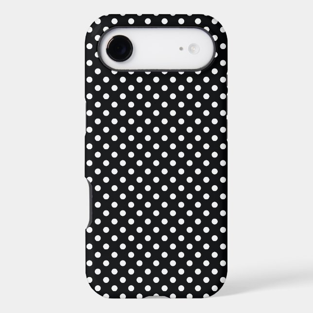 Black with white dots iPhone case (Back)