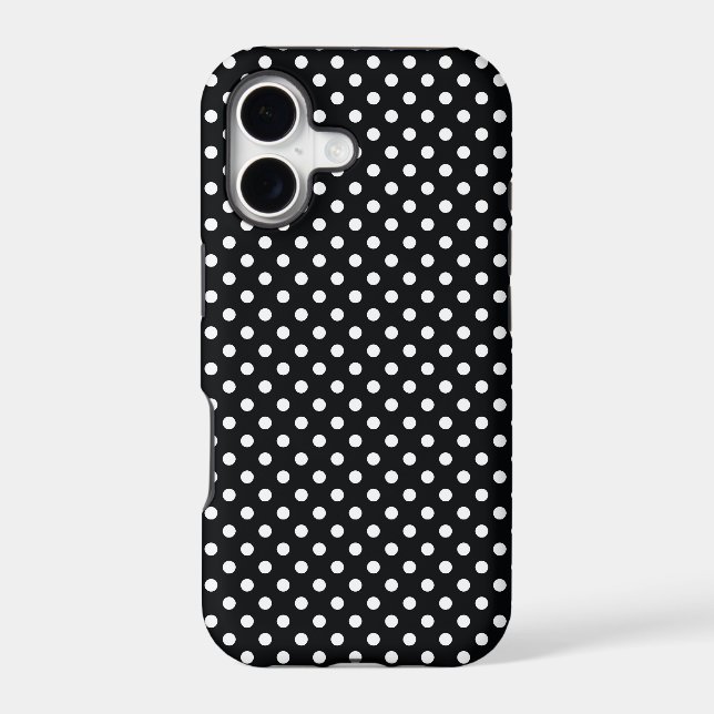 Black with white dots iPhone case (Back)