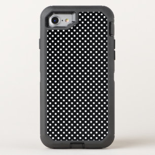 Black with white dots OtterBox defender iPhone SE/8/7 case
