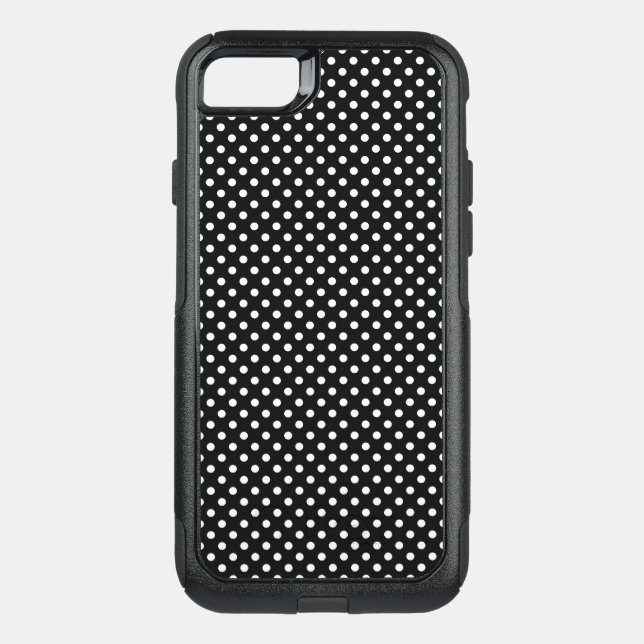 Black with white dots otterbox iPhone case (Back)