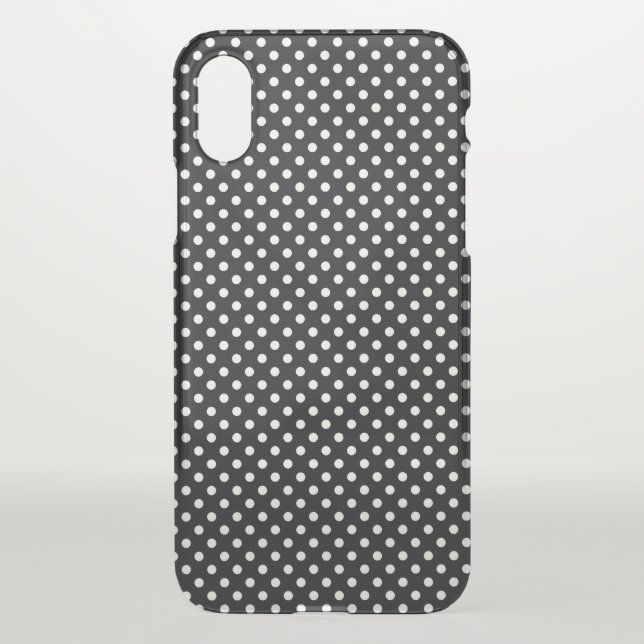 Black with white dots uncommon iPhone case (Back)