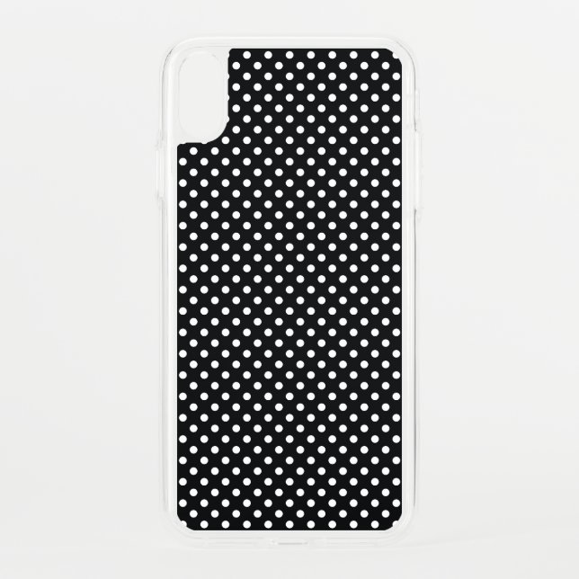 Black with white dots uncommon iPhone case (Back)