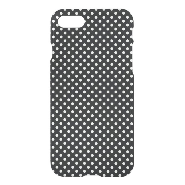 Black with white dots uncommon iPhone case (Back)