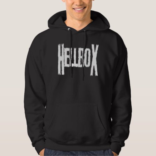 Black with White font Hellbox hoodie