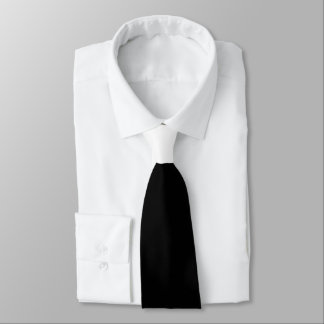 Black with White Knot Contrast Neck Tie