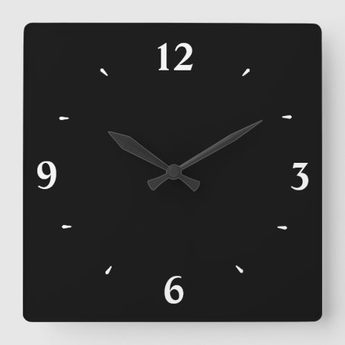 Black with White Numerals Kitchen Clock