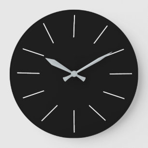 Black with White Numerals> Plain Kitchen Clocks