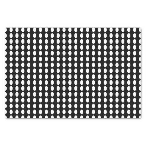 Black with White Octagons Geometric Seamless Tissue Paper