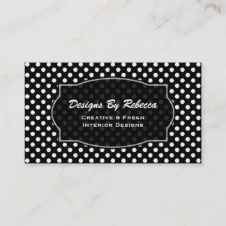 Black with White Polka-dot Business Cards