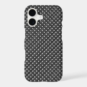 black with white polka dot quilt design iPhone 17 case