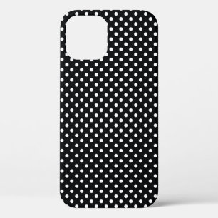 Black with white polka dots iPhone 12 case