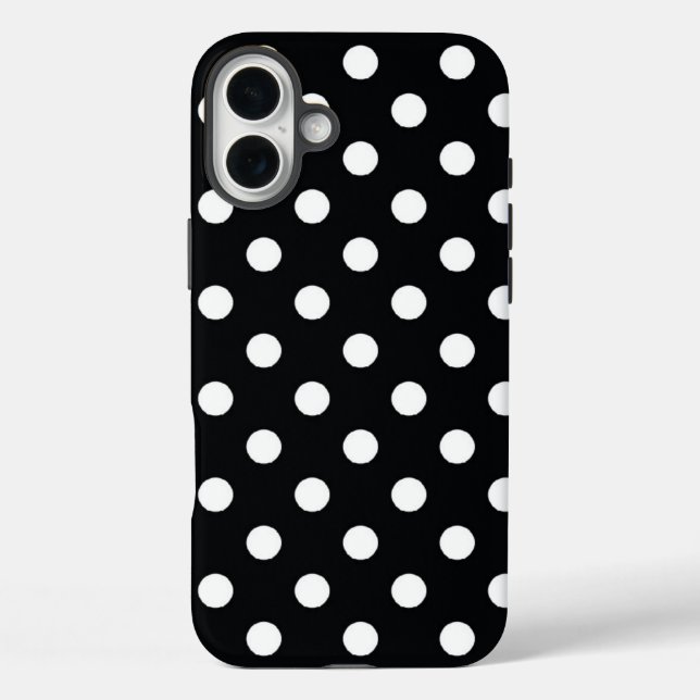 Black with white polka dots Case-Mate iPhone case (Back)