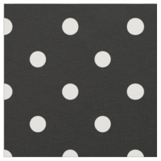 Black with White Polka Dots Cotton Fabric