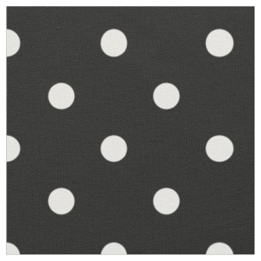 Black with White Polka Dots Cotton Fabric