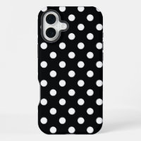 Black with white polka dots