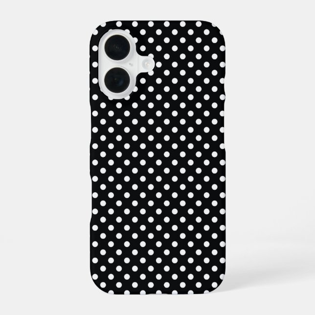 Black with white polka dots iPhone case (Back)