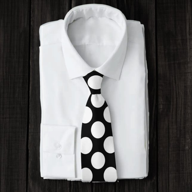 Black with White Polka Dots Retro Tie (Creator Uploaded)