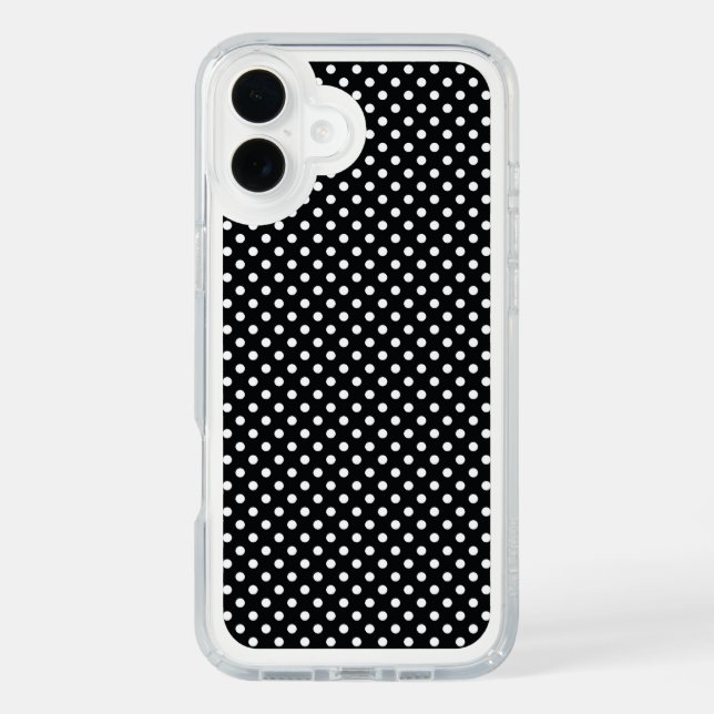 Black with white polka dots speck iPhone case (Front)