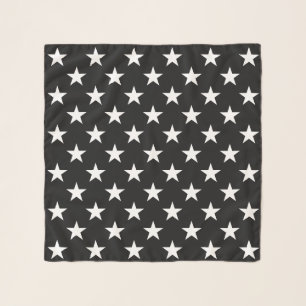 Black with White Stars Jockey Silks Derby Scarf