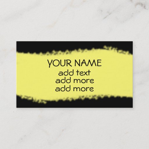 Customizable Black with Yellow Stripe Business Cards
