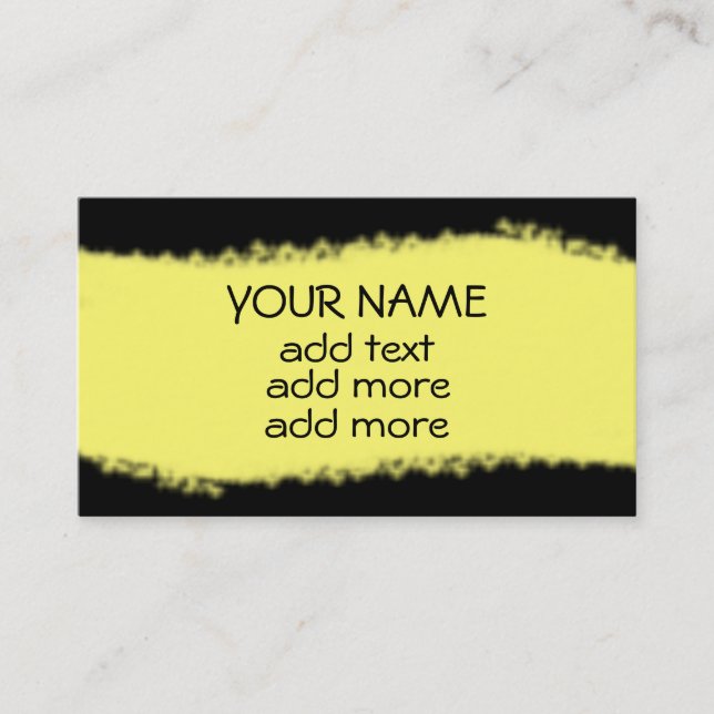 Black with Yellow Stripe Business Cards (Front)