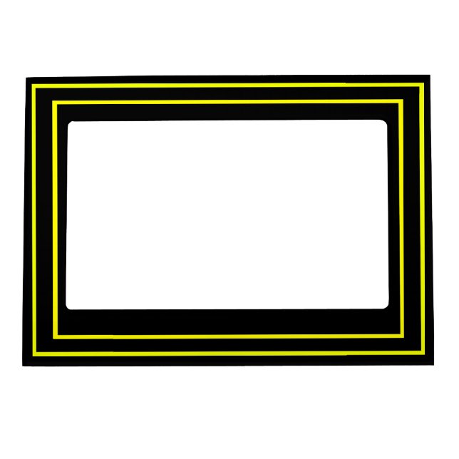Black With Yellow Stripes Magnetic Frame (Front)