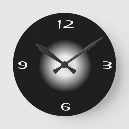 Black withWhite Plain Patterned  Wall Clock