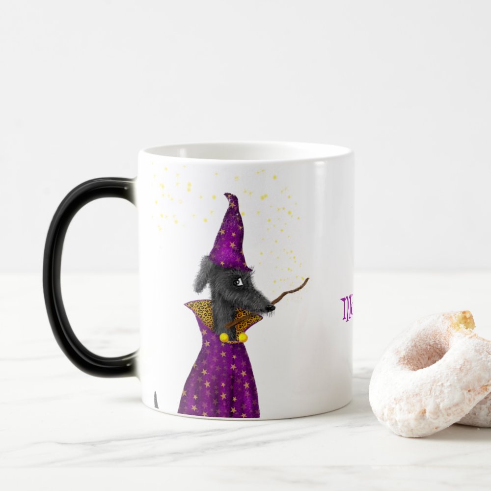 Disover Black wizard dog personalized magical morphing mug