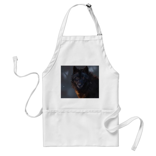 black wolf adult apron (Front)