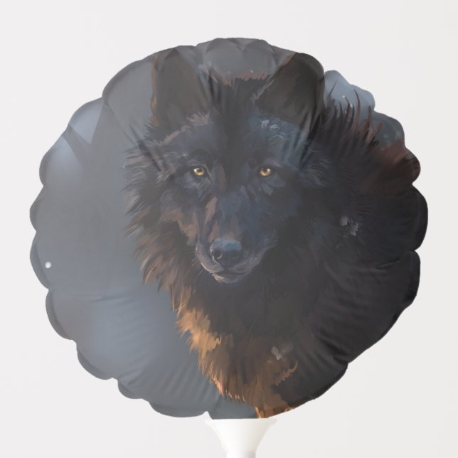 Black wolf balloon (Front)