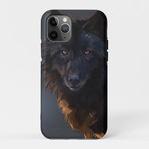 Black wolf iPhone 11 pro case