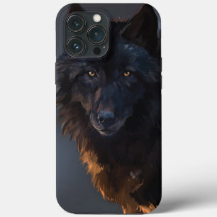Black wolf iPhone 13 pro max case